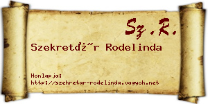 Szekretár Rodelinda névjegykártya